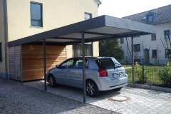 Carport mit Fahrradschuppen